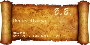 Borik Blanka névjegykártya
